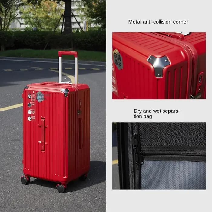 Valise de voyage surdimensionnée de 28/30/36/50 pouces avec cinq roues tournantes, boîtier embarqué