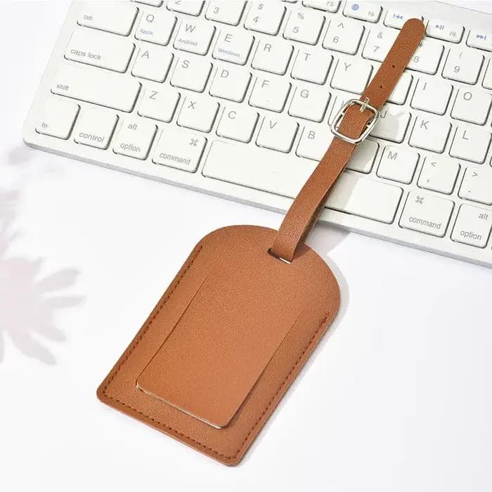 Étiquette de bagage en cuir PU pour valise, porte-nom et adresse, accessoire de voyage pour femmes et hommes