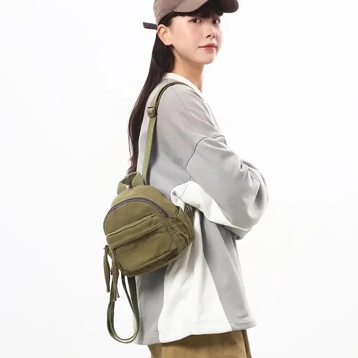 Mini sacs à dos en toile 100% coton pour femmes