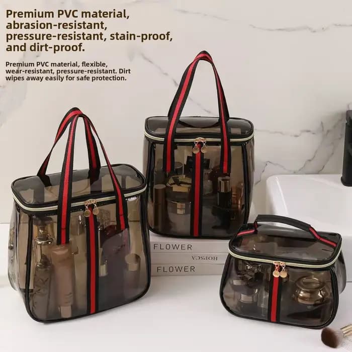 Trousse de Toilette de Voyage Grande Capacité Imperméable Style Rétro, Sac de Plage, Pochette de Maquillage pour Voyages en Plein Air et Vacances à la Plage
