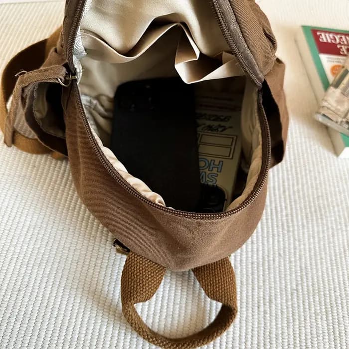 Mini sacs à dos en toile 100% coton pour femmes
