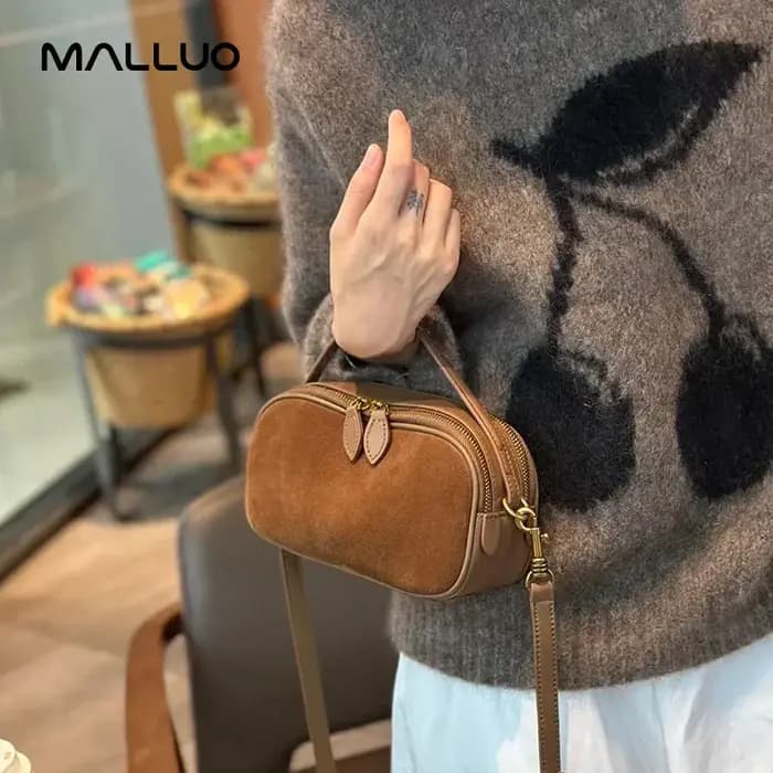 Sac à bandoulière en cuir véritable de vache pour femmes