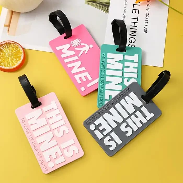 Étiquette de bagage en PVC souple avec lettre imprimée