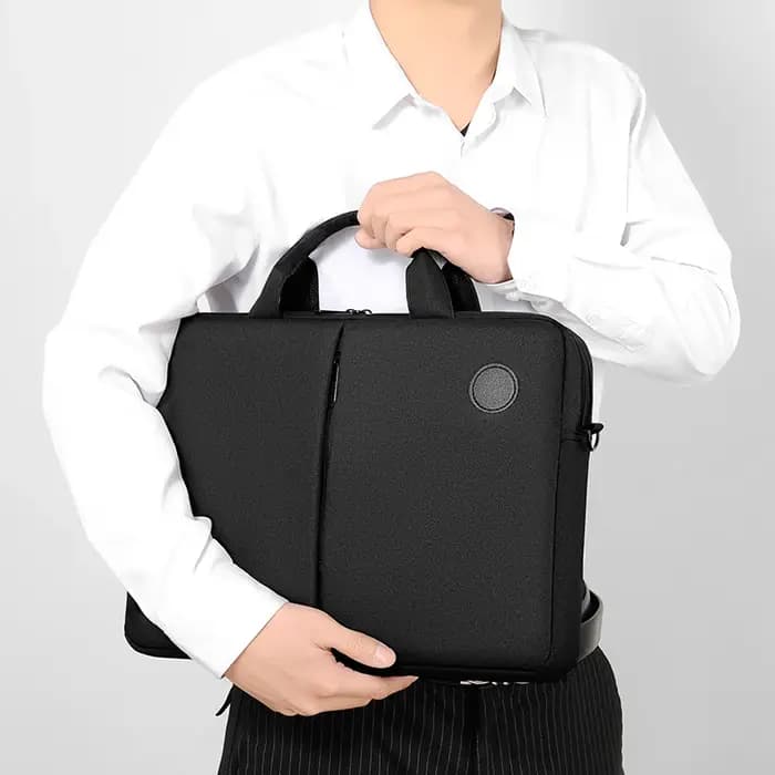 Sac noir pour hommes – Sac à main d'affaires portable à bandoulière