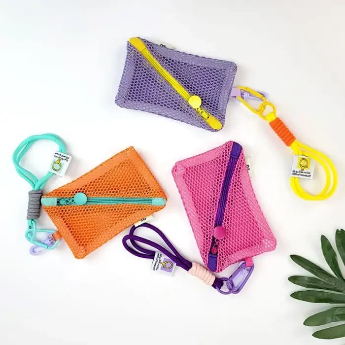 Sac à cosmétiques en maille carrée transparente
