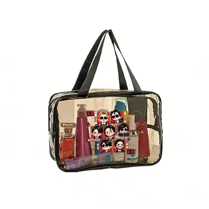Sac de toilette portable en PVC transparent et imperméable Arirang 2.0 World Tour 2026 – Sac de rangement Kpop