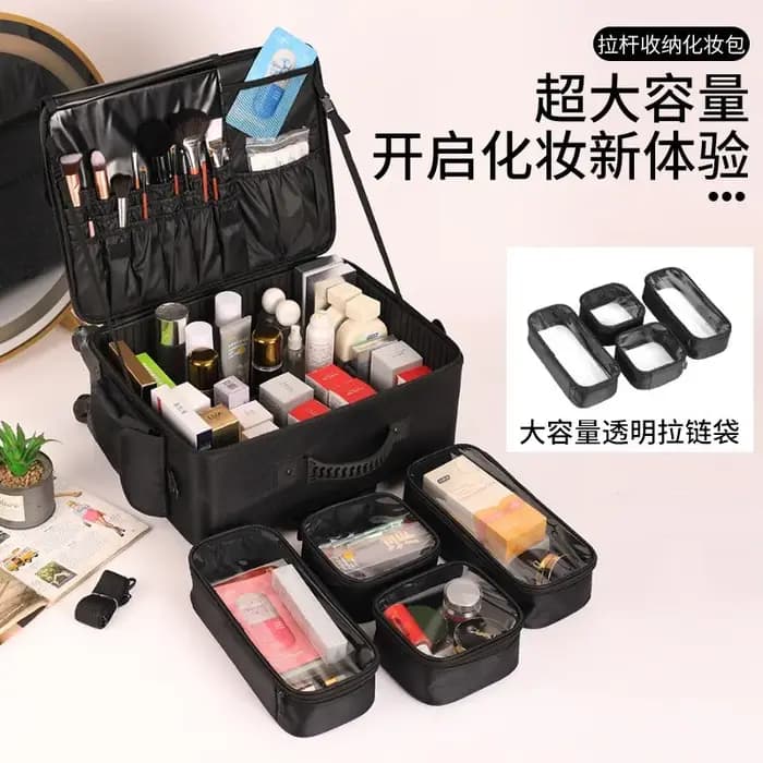 Grande valise à roulettes pour maquillage