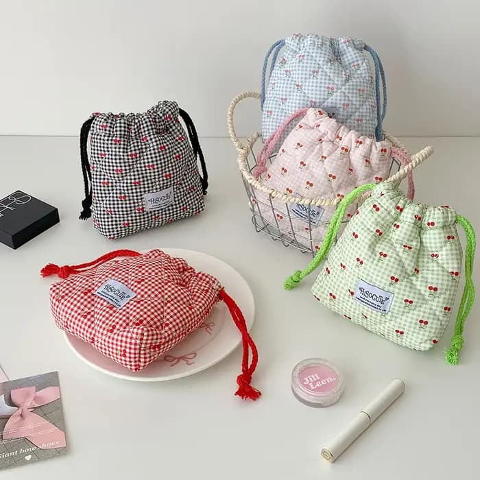 1 pièce Trousse de maquillage et de toilette portable de voyage à cordon de serrage