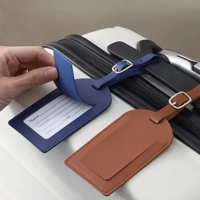 Étiquettes de bagage en cuir PU pour femmes et hommes