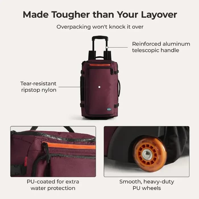 BAGSMART Sac de voyage à roulettes grande capacité