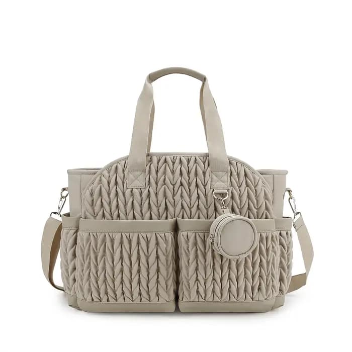 Nouveau sac de maman matelassé une épaule sac de rangement à main tissu imperméable isolation pour mère et enfant voyage