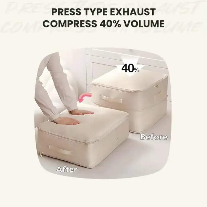 Sac de rangement ultra-compact à compression automatique