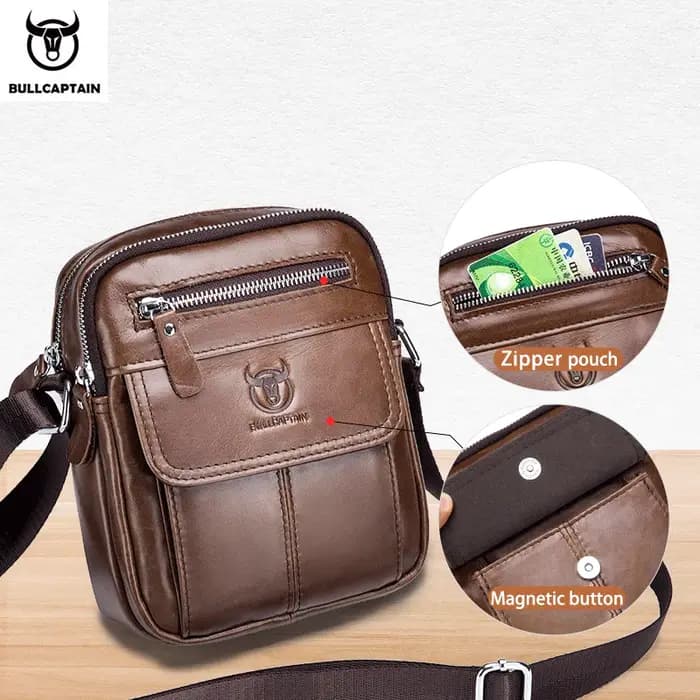 Bullcaptain-Sac en cuir de vachette pour homme