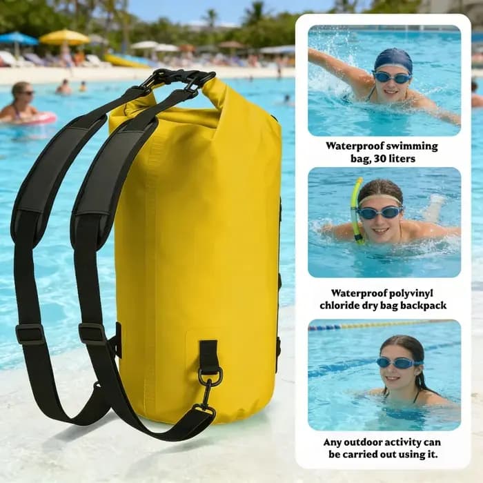 Sac à dos étanche en PVC 30L pour kayak
