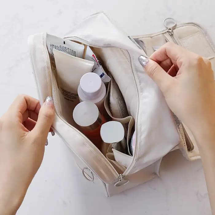 Trousse de toilette de voyage suspendable