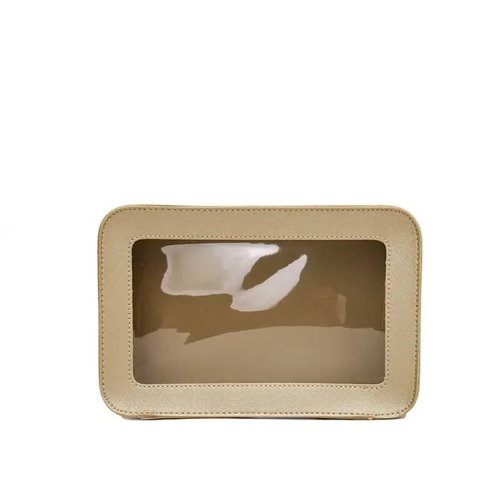 Trousse de Maquillage Portable Grande Capacité Blanche Transparente, Pochette de Rangement Simple et