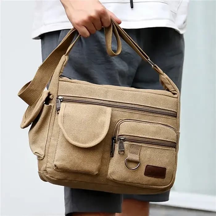 Hommes toile sacs à bandoulière fourre-tout décontracté voyage
