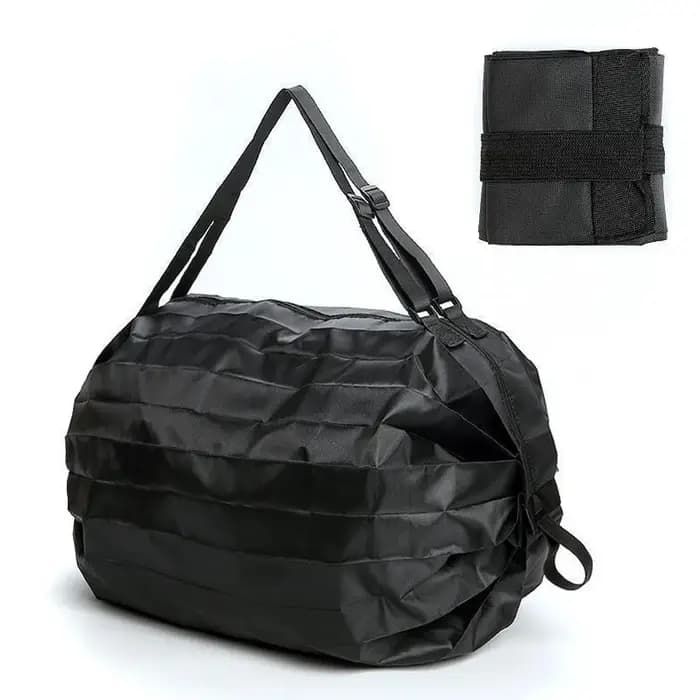 1 sac de courses portable noir à fermeture éclair de grande capacité