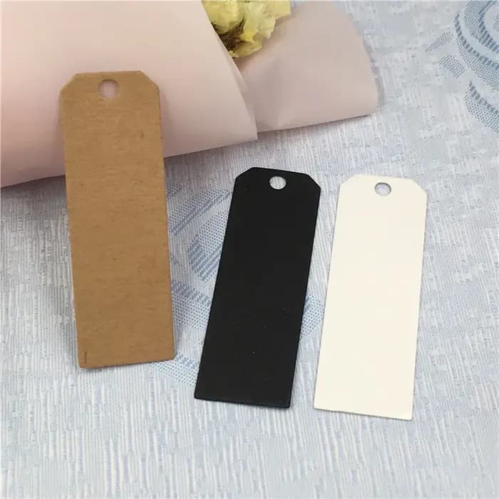 100 pièces 6*2 cm bricolage étiquettes en papier Kraft étiquette de tête bagages fête de mariage boîtes à