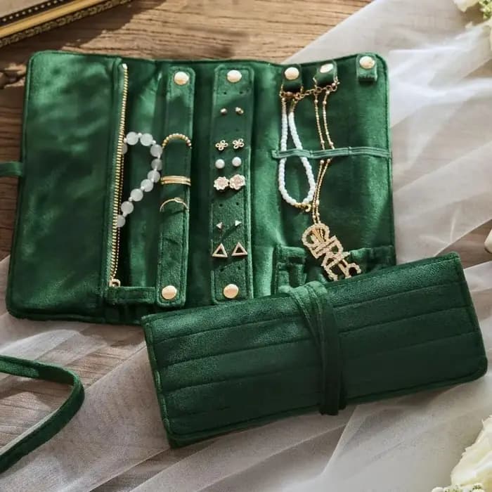 Nouvelle trousse de voyage en velours de haute qualité et pratique avec boucle