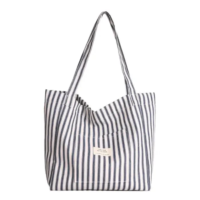 Sac fourre-tout en toile à rayures verticales
