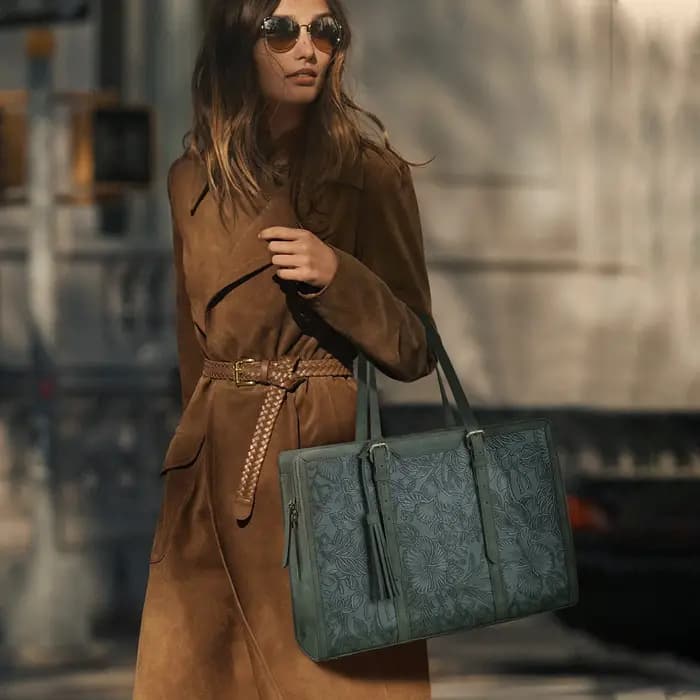 ECOSUSI Sac fourre-tout pour ordinateur portable jusqu'à 15,6 pouces pour femme Sacs à main de bureau grande capacité avec 3 compartiments à couches