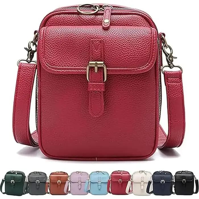 Sac messager en cuir pour femme avec bandoulière réglable et amovible