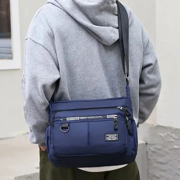 Sac à bandoulière pour hommes avec poches multicouches