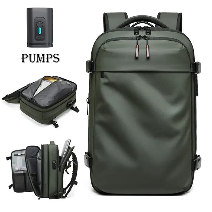 Sac à dos de voyage à compression sous vide pour hommes, sac à dos pour ordinateur portable, arc-en-