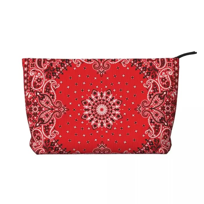 Trousse de Toilette Personnalisée de Style Bohème Ethnique pour Femme, Bandana Paisley, Trousse de M