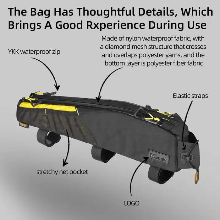 Rhinowalk – grand sac pour Tube supérieur de vélo
