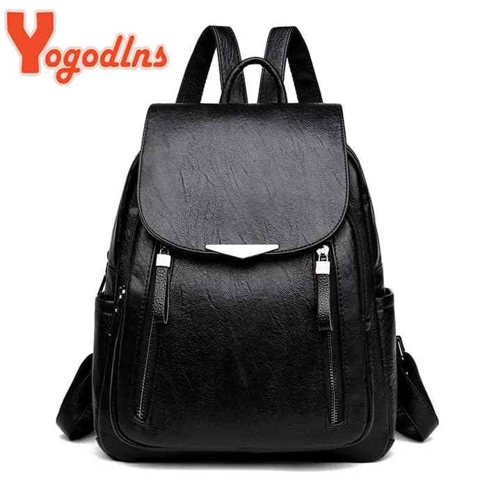 Yogodlns sac à dos de luxe pour femmes sac à dos en cuir PU souple voyage sac d'école de grande capacité sac à dos d'affaires à Double fermeture éclair