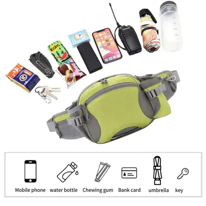 Sac de taille multifonctionnel pour la course à pied avec porte-bouteille