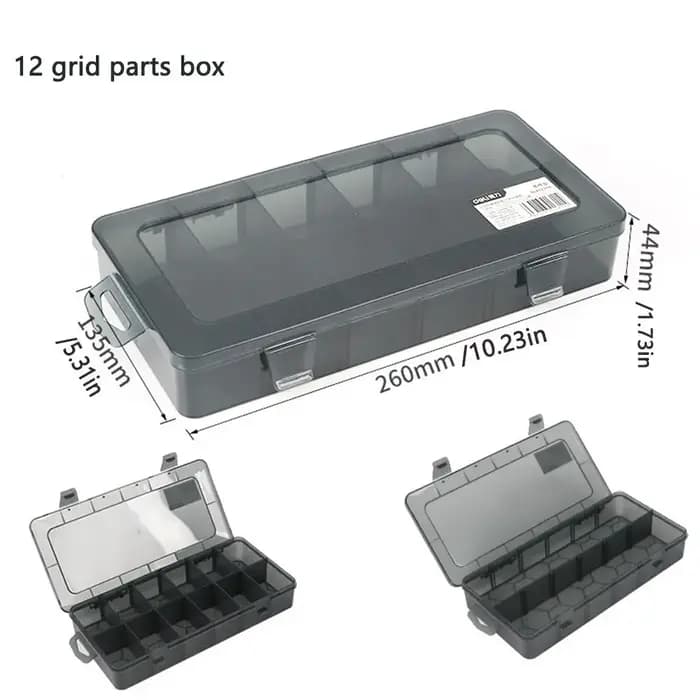 Plastique 1 pièces Transparent réglable emballage valise organisateur boîte composant boîtier pièces boîte outil boîte de rangement
