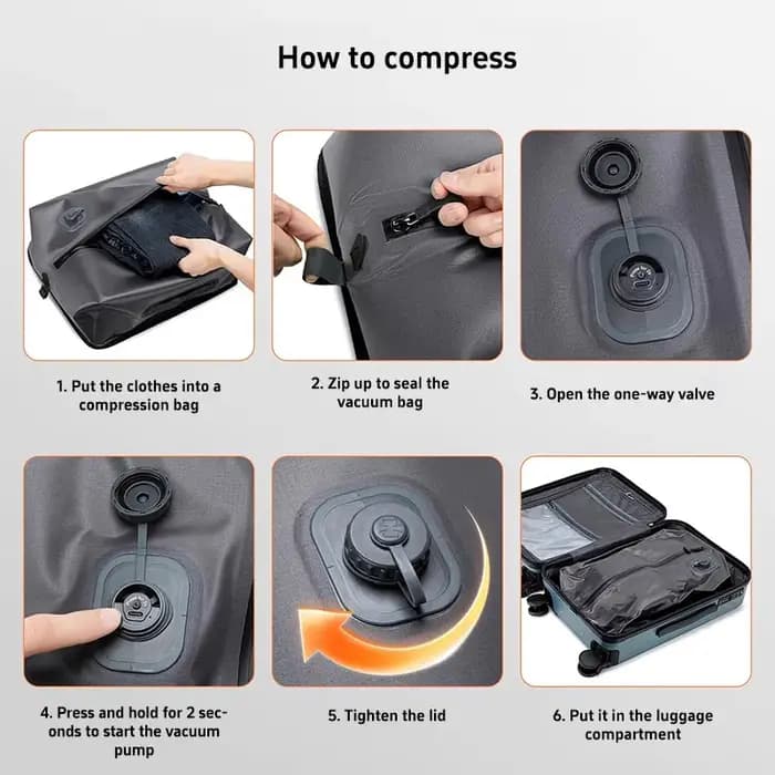 Sac à dos de compression automatique sous vide pour voyage d'affaires