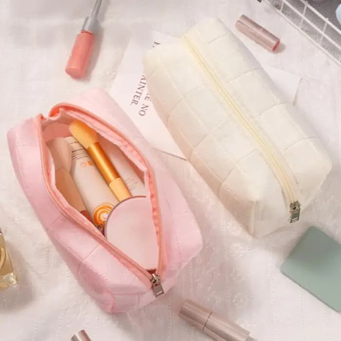 Sac de rangement pour cosmétiques en velours grande capacité
