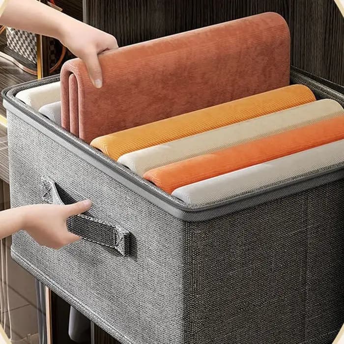 Boîte de rangement pliable avec fermeture éclair et couvercle, grande capacité, pour vêtements, couettes, organiseur anti-poussière pour placard, couvertures, literie, bac de rangement pour la maison