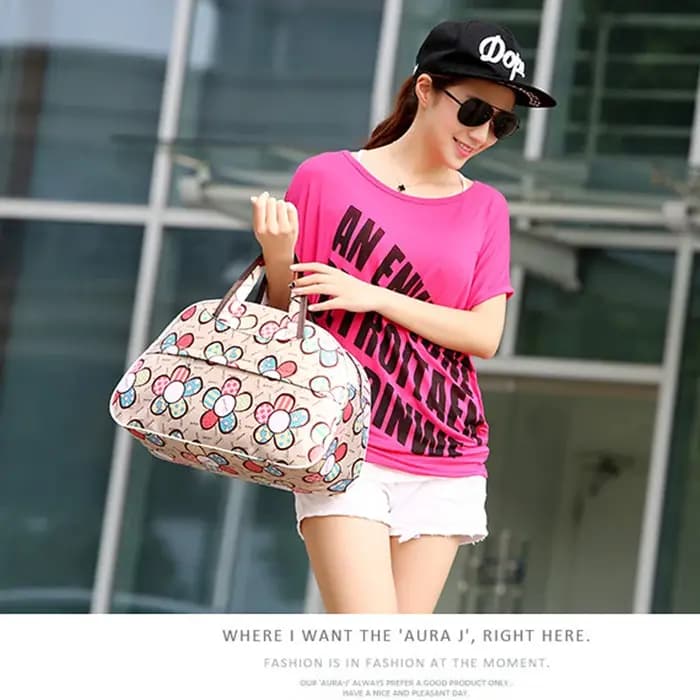 41 cm * 28 cm * 16 cm pas cher grande capacité femmes sac de voyage fourre-tout hommes bagages sac de sport nouvelle fleur impression femme sac à main PT1280