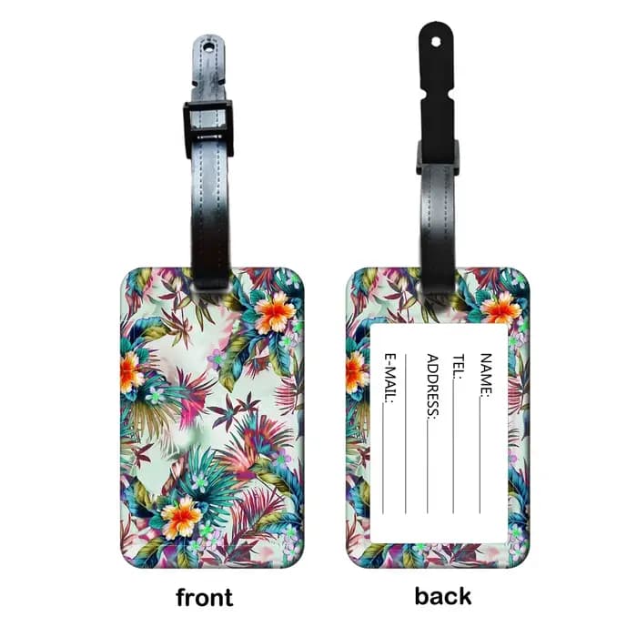 Étiquette de bagage à motifs floraux élégants pour femme