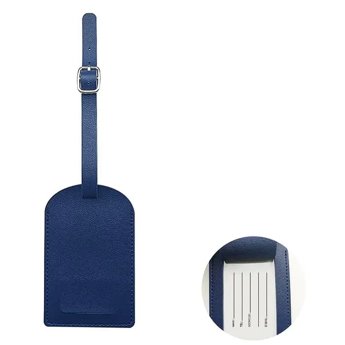 Étiquette de bagage professionnelle en cuir avec clip d'identification pour valise
