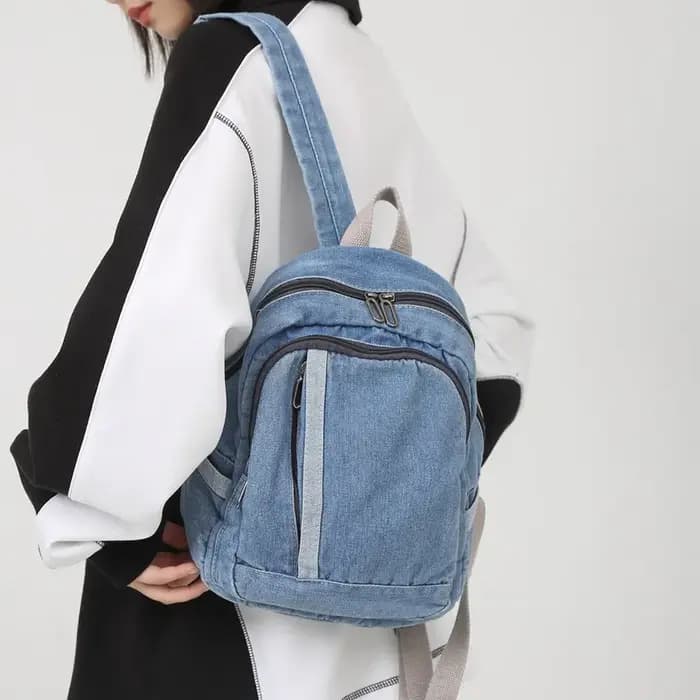 Sac à dos en Denim pour femmes et adolescentes, décontracté, de voyage, d'école, d'université, de Cowboy, bleu, Mochila