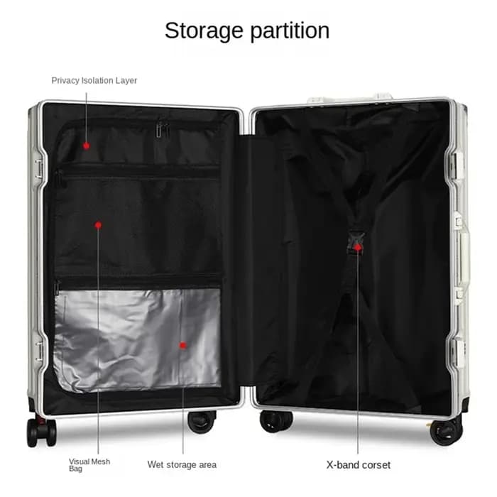Valise de voyage multifonction avec frein à roue