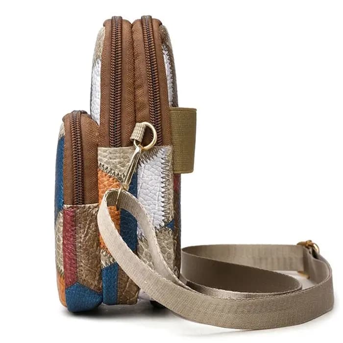 Sac à bandoulière Patchwork à motif de diamant pour femmes