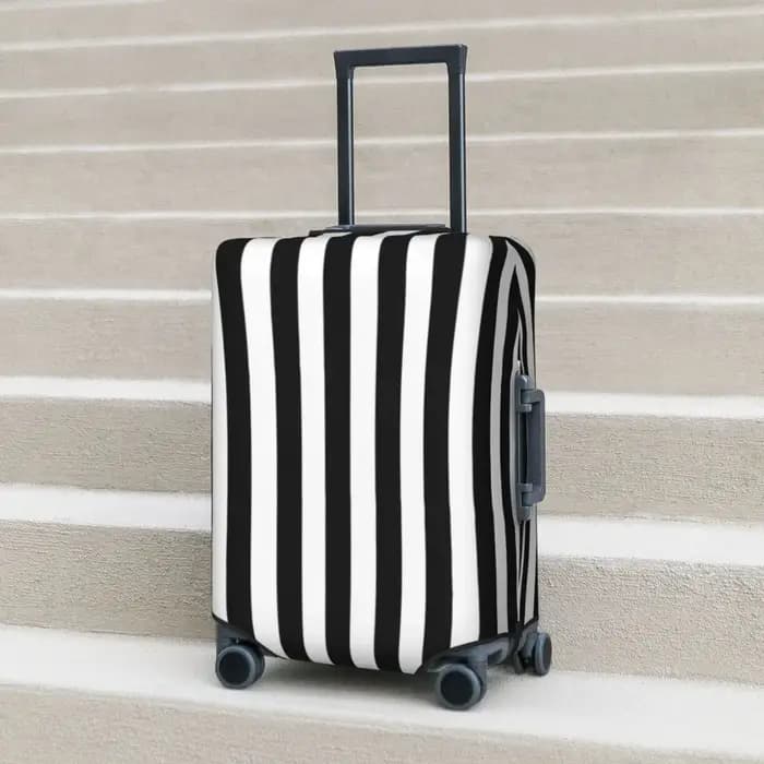 Juste de valise imprimée à rayures vintage