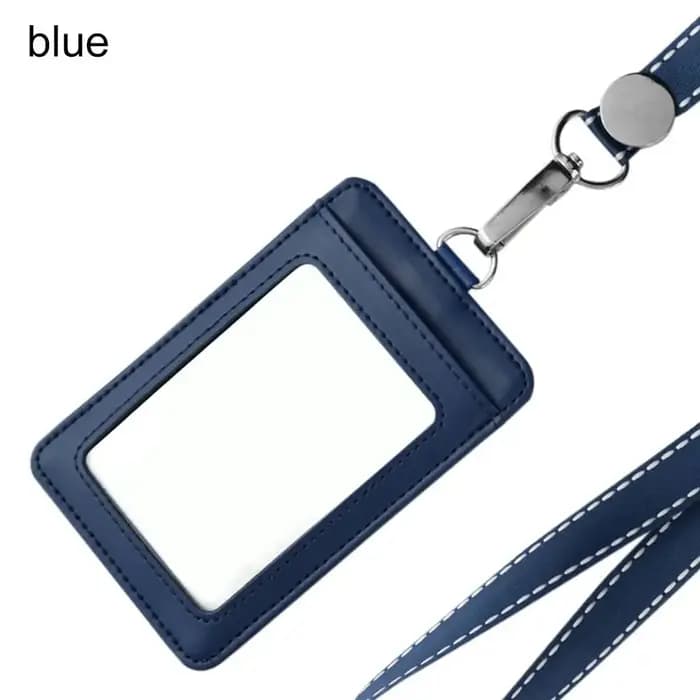 Porte-badge en cuir véritable avec lanière, sac à cartes de style mousqueton, porte-clés JOID, étiquette nominative, fournitures de bureau