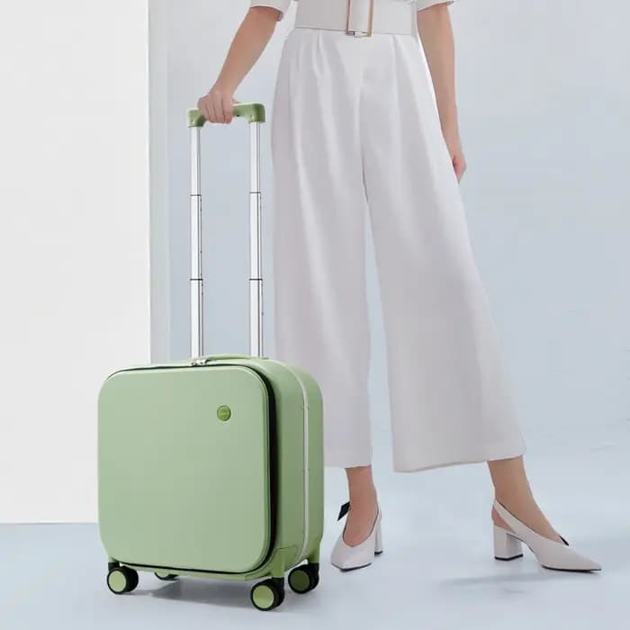 Mixi nouveau Design brevet valise à main femmes 18 pouces bagage roulant hommes Polycarbonate cadre en aluminium élégant Noble