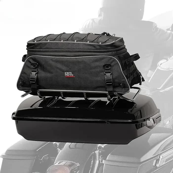 Sacs de selle pour moto, bagages de voyage, sac de coffre souple et pliable pour Touring Road King, Street Glide, Road Glide