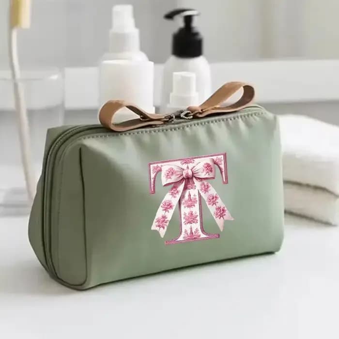 Sac à main pour femme avec 26 lettres florales en forme de nœud