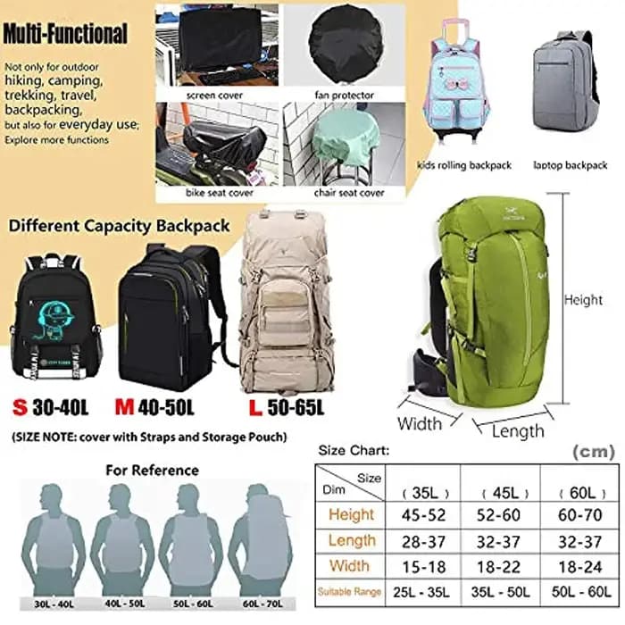 Juste de pluie imperméable pour sac à dos avec sangle
