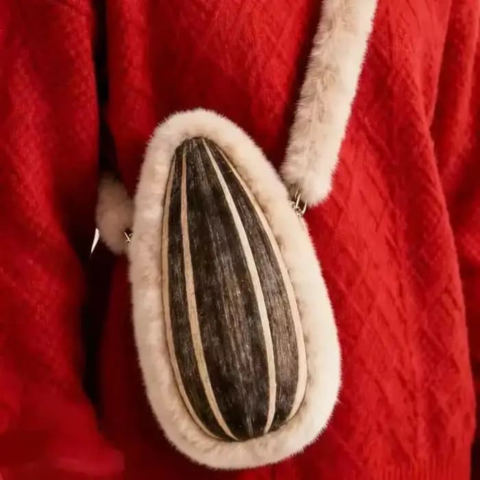 Sac à bandoulière en forme de sac de nourriture géant